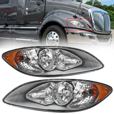 For 2008-2016 International ProStar Chrome Headlights Headlamps Left+Right Pair - Изображение 1 из 4