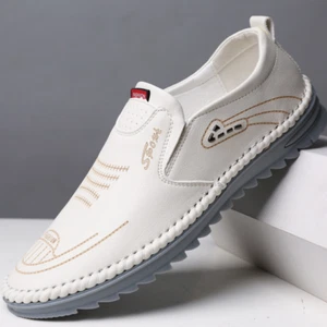 mocassins chaussures hommes décontractée blanche noire blanc bleu plate mode été - Imagen 1 de 13