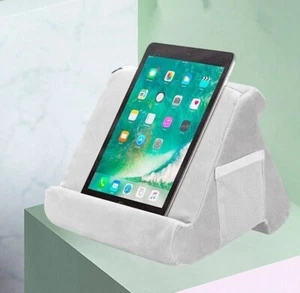 IPad Laptop Holder Tablet Multi-Angle Soft Pillow Lap Stand Phone Cushion Gray - Picture 1 of 4