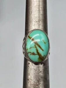 Vintage Bell Trading Post 10.5 Turquoise Ring Sterling Silver - Picture 1 of 6