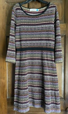 Vestido Suéter Anthropologie Sparrow Clara Fair Isle Mediano Foto 1 de 4