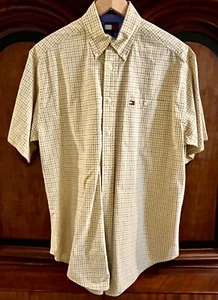 Camisa de vestir TOMMY HILFIGER para hombre BONITA manga corta con botones para hombre S pequeña amarilla - Imagen 1 de 8