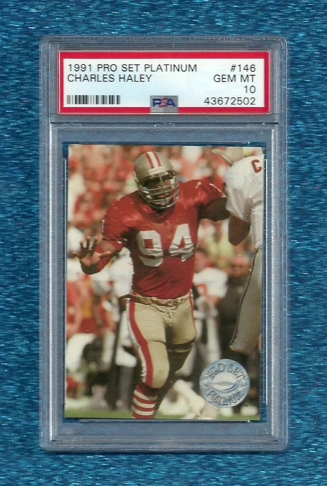 1991 PRO SET PLATINUM #146 CHARLES HALEY PSA 10 GEM MINT POP 2 HOF 49ERS - Image 1 of 1
