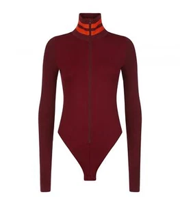 Body Puma x Fenty di Rihanna donna maniche lunghe bordeaux cerniera intera US XS/S/M - Foto 1 di 4