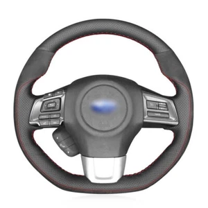 Hágalo usted mismo Cubierta de volante de cuero gamuza de cuero para automóvil para Subaru WRX STI Levorg - Imagen 1 de 11