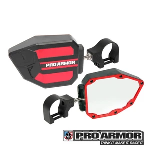 Pro Armor Universal RED Side View Mirrors 1.75" Clamp Kawasaki Can-am Polaris - Picture 1 of 2
