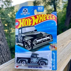 2025 Hot Wheels Custom 1956 F100 Ford Truck Dia De Los Muertos Black Rat Hot Rod - Picture 1 of 7