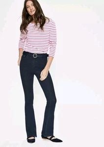 Boden UK 12P The Marylebone Slim Bootcut Jeans Dark Indigo Blue Stretch Denim - Picture 1 of 9