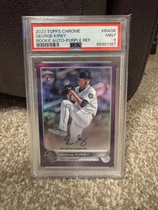 2022 Topps Chrome George Kirby Purple RC Ref Auto /250 PSA 9 - Bild 1 von 2