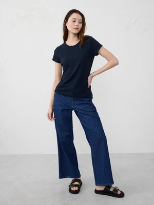 Banana Republic 永恒 T 恤圆领黑色,白色柔软棉 Modal 全新 XXS-XL — 第 1/4 张图片