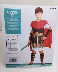 Boy's Amscan Gladiator Boy Fancy Dress 11-13 Years Tunic/Cape/Guards Used F1 - Picture 1 of 9