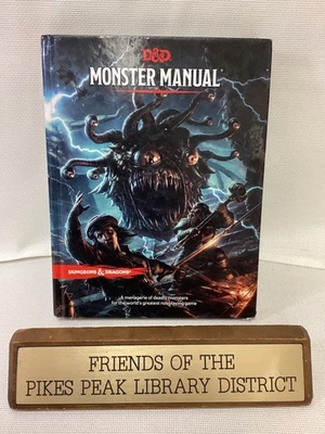 DUNGEONS & DRAGONS MONSTER MANUAL HC D&D 2014 - 10ª impresión 2018 ~ Ex biblioteca Foto 1 de 4