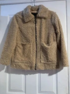✨STEVE MADDEN Acogedora Chaqueta de Peluche Imitación Piel de Oveja Beige Talla S/P Usada - Imagen 1 de 5