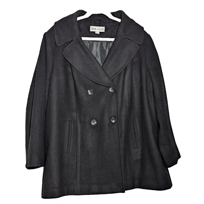 Abrigo Ava & Viv Pea Mujer Talla 3X Mezcla de Lana Negro Completamente Forrado Elegante Abrigo de Invierno Foto 1 de 4