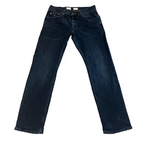 Herren Straight Leg Jeans Tommy Hilfiger Denton Stretch Dunkelblau Waschung W32 L31 - Bild 1 von 14