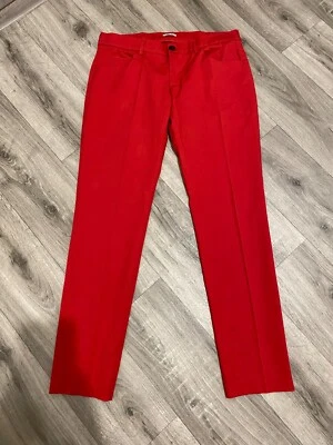 MIU MIU Red Cotton 5-Pocket Zip Pants – Size 44, Regular Fit - Image 1 of 4