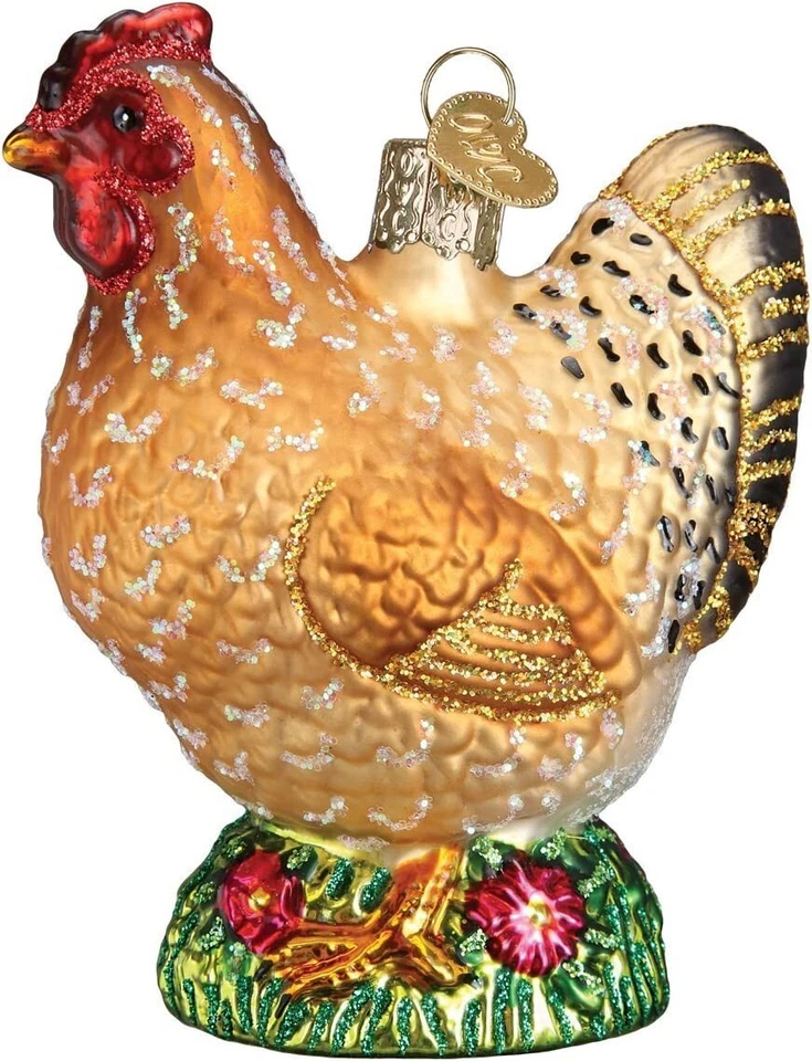 Old World Christmas 16115 Glass Blown Spring Chicken Ornament