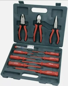 11PC ELECTRICIANS INSULATED SCREWDRIVER AND PLIERS TOOL SET ELECTRICAL DIY TOOLS - Picture 1 of 1