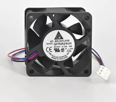 Delta QFR0624UH DC24V 0.33A 6025 6cm 3pin Cooling Fan - Image 1 of 4