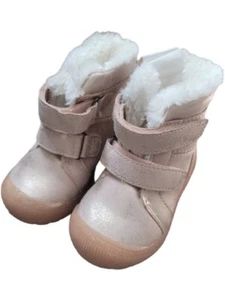 Cat & Jack Toddler Girls Winter Boots Size 6 Eli Faux Fur Shimmer Rose Gold Pink - Picture 1 of 3