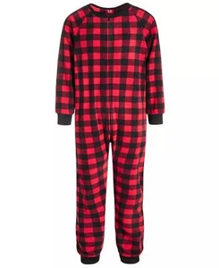 Family Pajamas Little & Big Kids Matching 1-Piece Red Check Printed Pajamas 6-7 - Picture 1 of 2