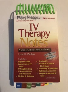 IV Therapy Notes: Nurse's Clinical Pocket Guide Waterproof Reusable Lynn Phillip - Picture 1 of 2