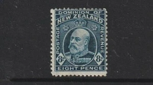 STAMPS NEW ZEALAND 1909 EDVII 8d BLUE MINT HINGED - Bild 1 von 1