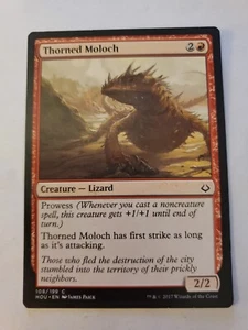 MTG Magic The Gathering Card Thorned Moloch Creature Lizard Red Hours of Devasta - Picture 1 of 2