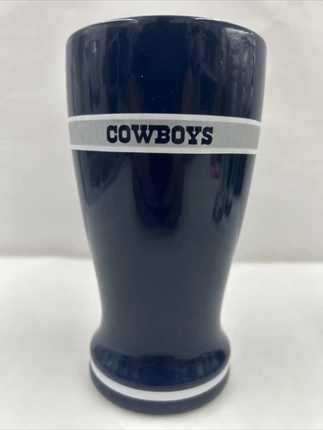 Dallas Cowboys Ceramic Pilsner 16 Oz Pint Glass  6-3/4” Tall Cover