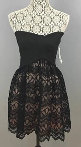 Trixxi  Black Lace Textured Party Cocktail Dress Size 1 - Picture 1 of 7
