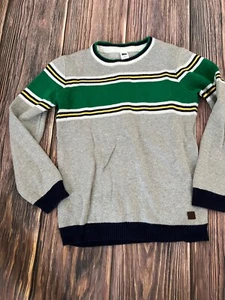 Janie and Jack Boys Cotton Blend Long Sleeve Gray Green Blue White Sweater, Sz 6 - Picture 1 of 4