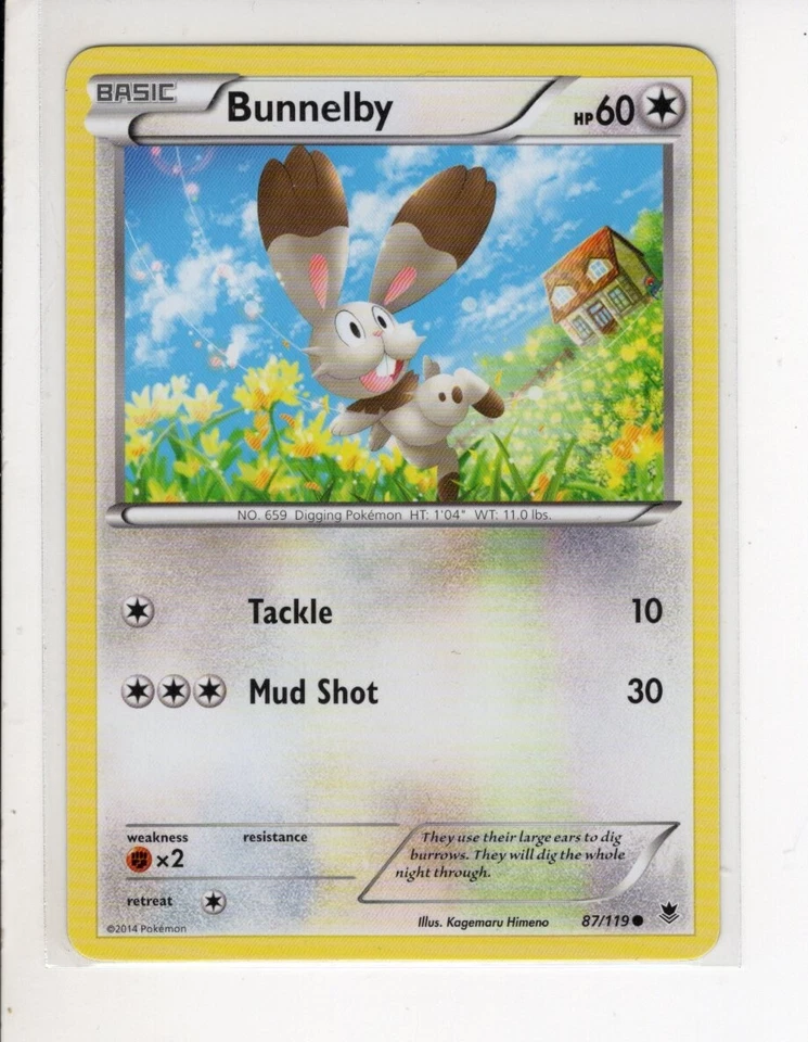 BUNNELBY PHANTOM FORCES SET POKEMON CARD 87/119 NM/M - Image 1 of 1