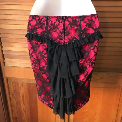 Vintage Lip Service Vaudeville Vamps Gothic Victorian Coquette Red Skirt XS - Image 1 of 4
