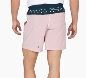 Birddogs Shorts Mens S Red Seersucker 9" SS Tuddys Stars USA July 4th Lined - Picture 1 of 10