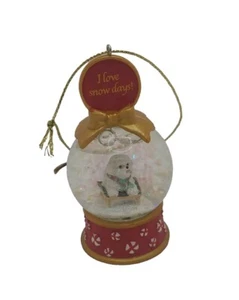 Danbury come nuovo cane esposizione globo neve decorazione natalizia 3,5" vintage bichon - Foto 1 di 4