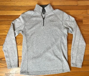 Eddie Bauer 1/4 Zip Fleece Lined Gray Pullover Mens Medium - Picture 1 of 8