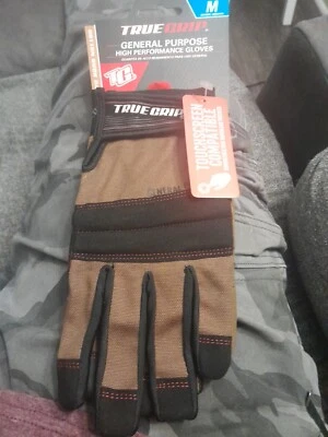 Guantes de Trabajo True Grip Duck Lona Premium Utilidad Talla Mediana Pantalla Táctil Compa Foto 1 de 4