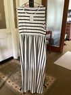 Women’s New Black And White Striped Maxi Dress - Size Xxl