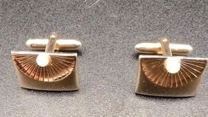 Vintage SWANK Gold Plated  Pearl Cufflinks  - Picture 1 of 4