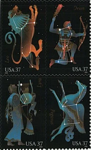 2005 CONSTELLATIONS MNH Block 4 x 37¢ Stamps: #3945-3948 Greek Mythology, Stars - Picture 1 of 5
