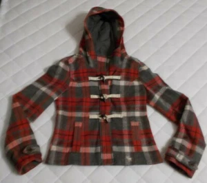 Vintage Y2K ABERCROMBIE REPLAID JACKET GIRLS XL WOOL JACKET w/Hood Juniors XS - Picture 1 of 4