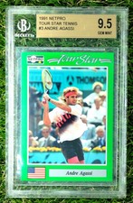 🎾 ANDRE AGASSI 1991 NETPRO TOUR STARS ROOKIE Tennis #3 BECKETT BGS 9.5 not PSA