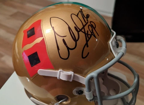 1967 Miami Hurricanes Mini Helmet WARREN SAPP Autograph AUTO Tampa Bay BUCS Cover