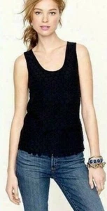 J.Crew Tiered Dot Tank Size XXS Navy Blue Embroidered Polka Dot Cotton Jersey - Picture 1 of 8