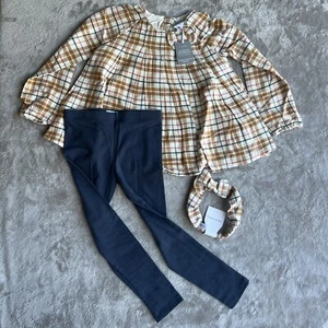 Tahari girl 2pc plaid legging set with headband Size 6 - Picture 1 of 7