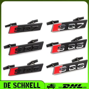 Kühlergrill Frontgerill Abzeichen Silber/Schwarz Schriftzug Emblem Für Audi - Bild 1 von 10