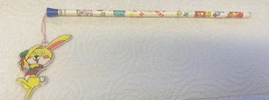 Vintage "RIBBON PENCIL" ANIMAL PENCIL No. 2200 Puffy Rabbit on String Japan New - Picture 1 of 8