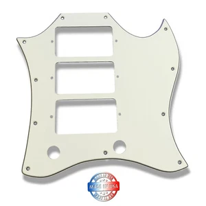Aged White Full Face Pickguard for 1960's Gibson SG Custom 3 Pickup Made In USA - Picture 1 of 7
