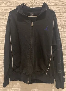 Nike Jordan Hooded Full Zip-Up Sweatshirt Black, 23 Men’s XL, Pockets Drawstring - Picture 1 of 12
