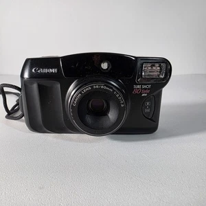 Canon Sure Shot 80 Tele Date 35 mm fotocamera pellicola punta e scatta 38-80 mm testata - Foto 1 di 9